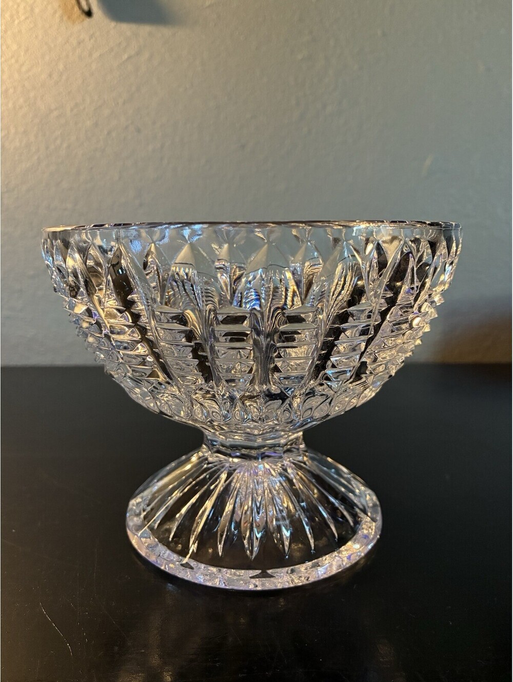 Marquis by Waterford Crystal Sheridan Footed Pedestal Round Bowl 5.5" Diameter